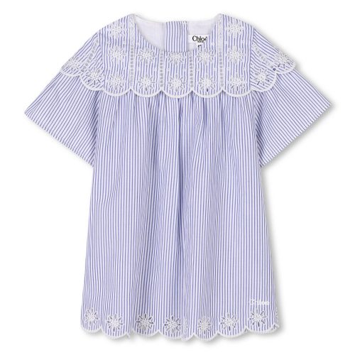 CHLOE Robe rayée avec broderie FILLE 18M Bleu