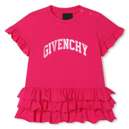 GIVENCHY Robe courte à volants FILLE 12M Rose