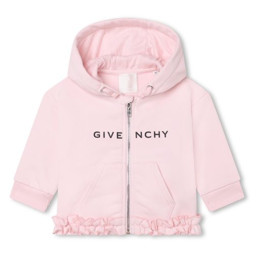 GIVENCHY Cardigan à capuche molletonné FILLE 12M Rose