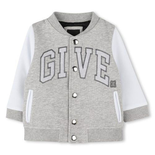 GIVENCHY Bomber en molleton GARCON 18M Gris