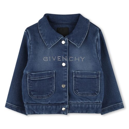 GIVENCHY Cardigan en denim molletonné FILLE 18M Bleu