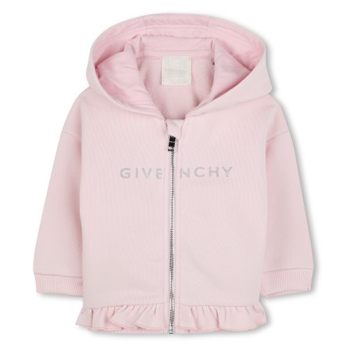 GIVENCHY Cardigan zippé à capuche FILLE 18M Rose