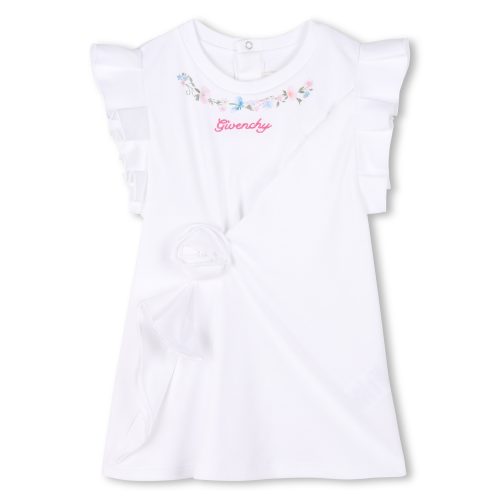 GIVENCHY Robe en coton à pressions FILLE 18M Blanc
