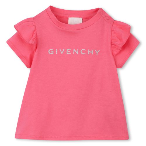 GIVENCHY T-shirt à manches volantées FILLE 18M Rose