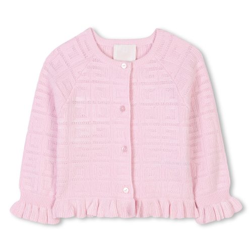GIVENCHY Cardigan boutonné en tricot FILLE 18M Rose