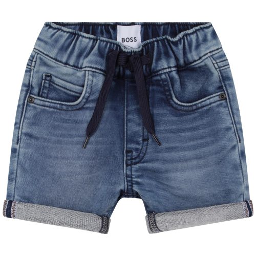 BOSS Bermuda jean taille élastiquée GARCON 6M Bleu