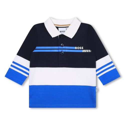 BOSS Polo tricolore GARCON 12M Bleu