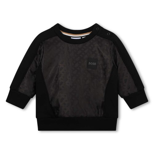 BOSS Sweat-shirt bimatière GARCON 18M Noir