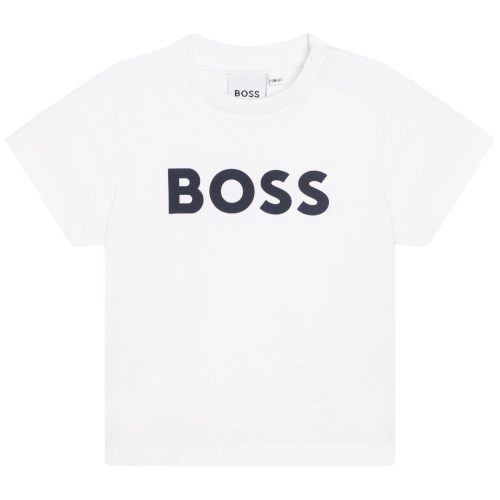 BOSS T-shirt coton manches courtes GARCON 18M Blanc
