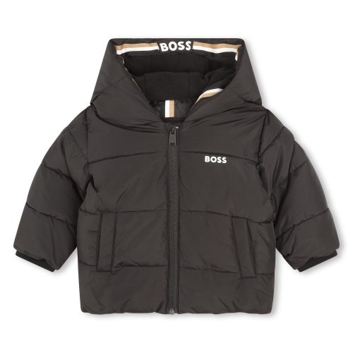 BOSS Doudoune déperlante à capuche GARCON 6M Noir