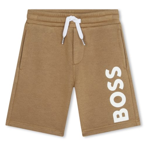 BOSS Bermuda en molleton avec sigle GARCON 18M Marron