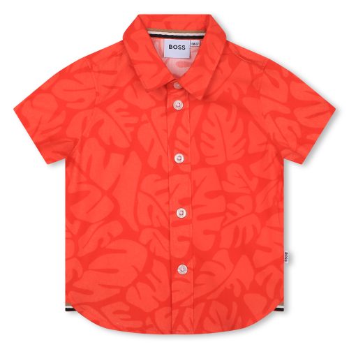 BOSS Chemise imprimé feuilles GARCON 6M Rouge