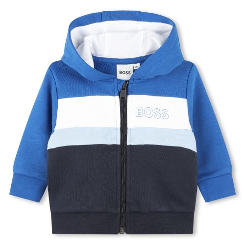 BOSS Sweat-shirt zippé en molleton GARCON 18M Bleu