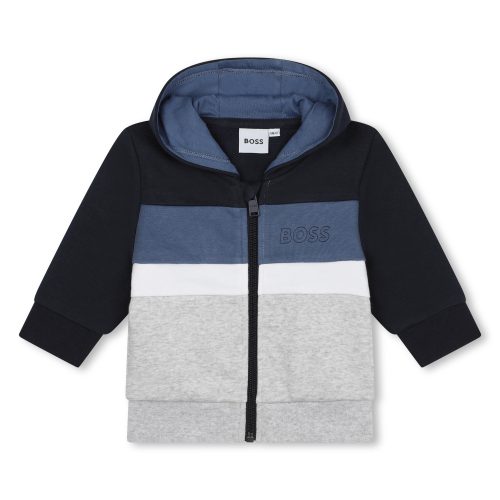 BOSS Sweat-shirt zippé en molleton GARCON 18M Gris