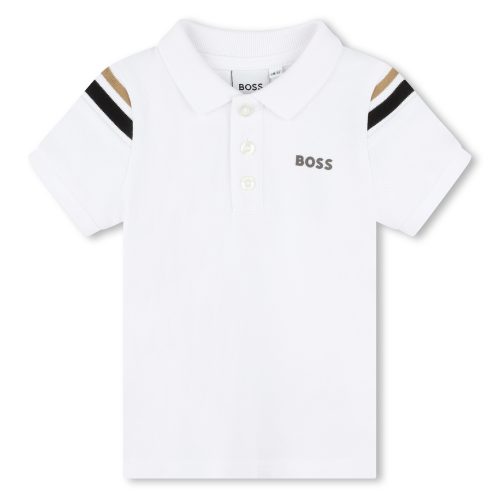 BOSS Polo boutonné GARCON 18M Blanc