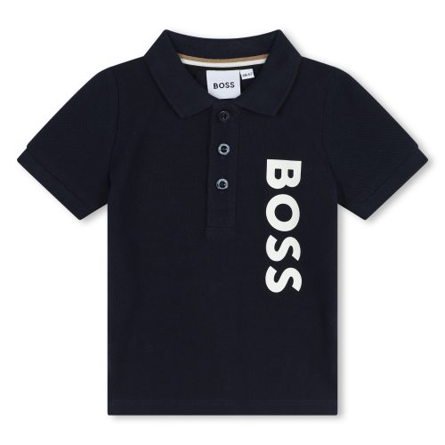 BOSS Polo boutonné piqué GARCON 18M Bleu