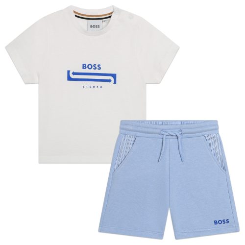 BOSS Short et T-shirt GARCON 18M Blanc
