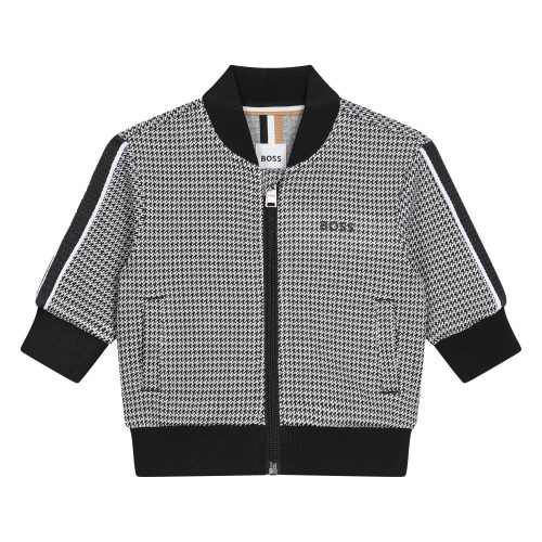 BOSS Cardigan pied-de-poule GARCON 18M Noir