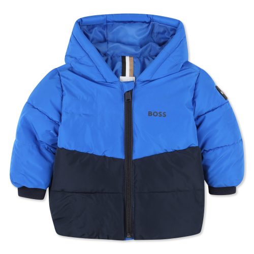 BOSS Doudoune bicolore à capuche GARCON 18M Bleu