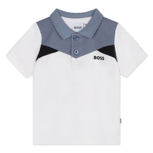 BOSS Polo avec blocs de couleur GARCON 18M Blanc