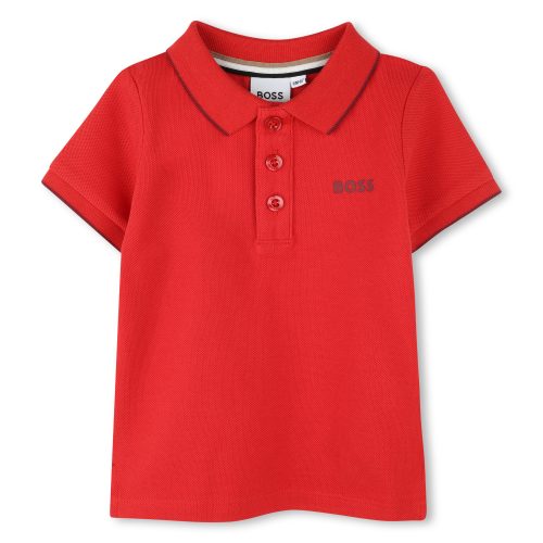 BOSS Polo uni en piqué GARCON 18M Rouge