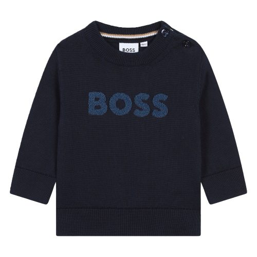 BOSS Pull avec sigle GARCON 18M Bleu