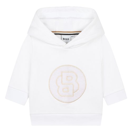 BOSS Sweat-shirt en molleton brodé GARCON 18M Blanc