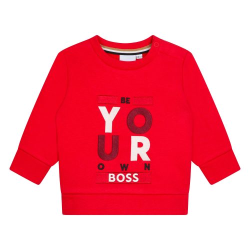 BOSS Sweat-shirt à col rond imprimé GARCON 18M Rouge