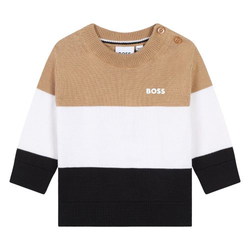 BOSS Pull rayé GARCON 18M Marron