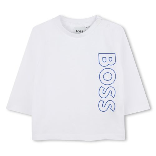 BOSS T-shirt sigle vertical GARCON 18M Blanc