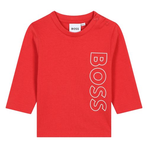 BOSS T-shirt sigle vertical GARCON 18M Rouge