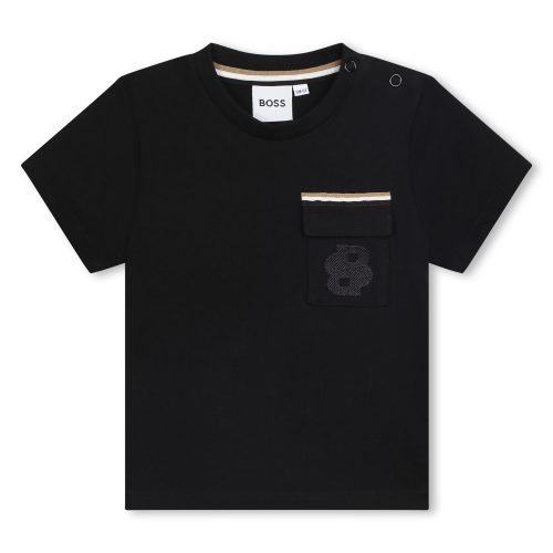 BOSS T-shirt avec poche GARCON 18M Noir