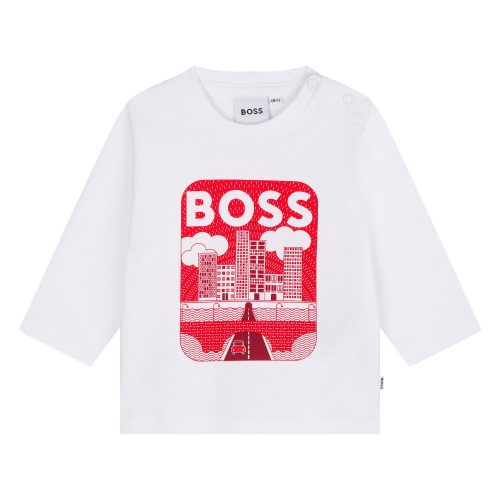 BOSS T-shirt avec imprimé GARCON 18M Blanc