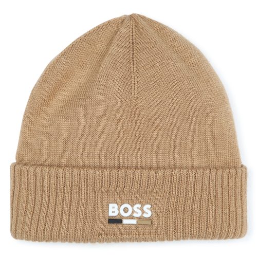 BOSS Bonnet tricoté à revers GARCON T1 Marron