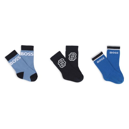 BOSS Lot de 3 paires de chaussettes GARCON 23 Bleu