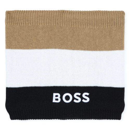 BOSS Tour de cou tricot doublé GARCON T1 Noir
