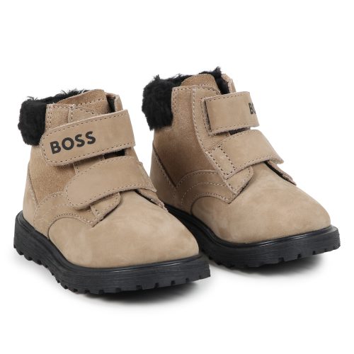 BOSS Bottines en cuir de vachette GARCON 30 Marron