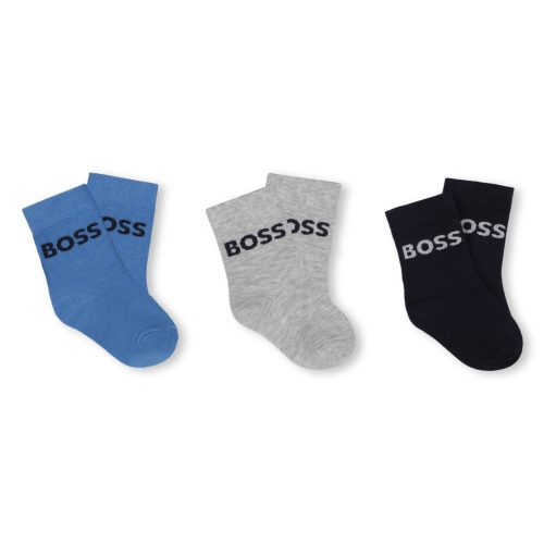 BOSS Lot de 3 paires de chaussettes GARCON 23 Bleu