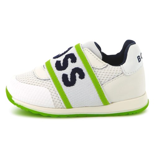 BOSS Baskets en cuir et maille ajourée GARCON 30 Blanc