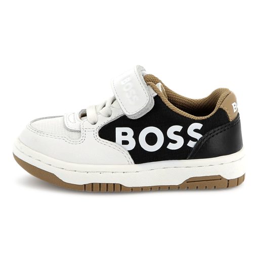 BOSS Baskets en cuir scratch lacets GARCON 30 Blanc
