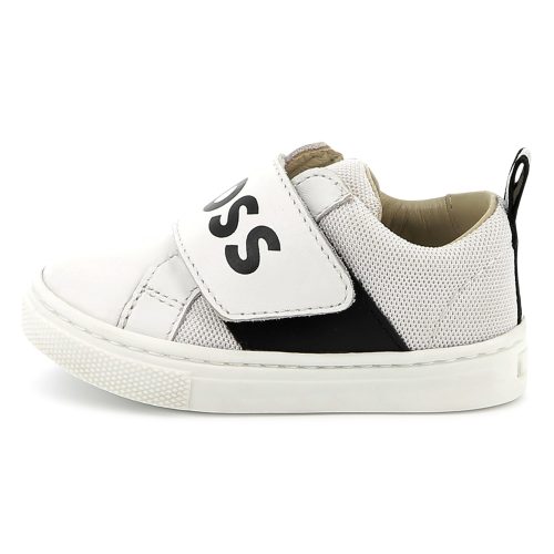 BOSS Baskets avec cuir à scratch GARCON 30 Blanc