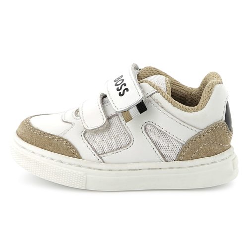 BOSS Baskets en cuir à scratchs GARCON 29 Blanc