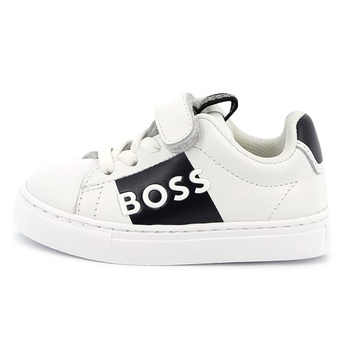 BOSS Baskets en cuir scratch lacets GARCON 30 Blanc