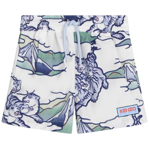 KENZO KIDS Bermuda en coton imprimé GARCON 18M Bleu