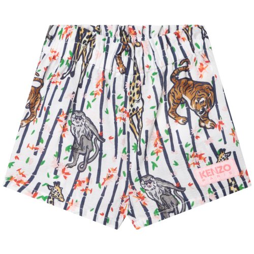 KENZO KIDS Short en coton imprimé FILLE 4A Blanc