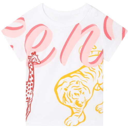 KENZO KIDS T-shirt col rond imprimé FILLE 12M Blanc