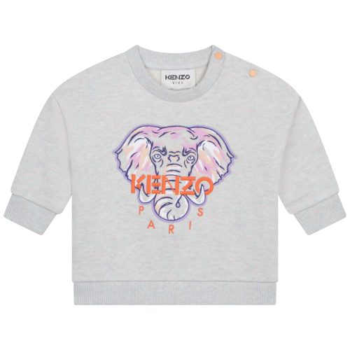 KENZO KIDS Sweat-shirt en coton brodé FILLE 18M