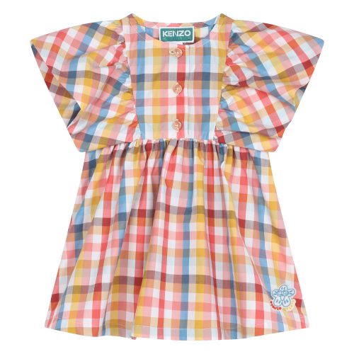 KENZO KIDS Robe à carreaux en coton FILLE 12M Jaune