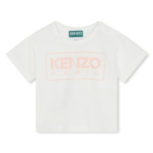 KENZO KIDS T-shirt pressionné en coton FILLE 9M Blanc