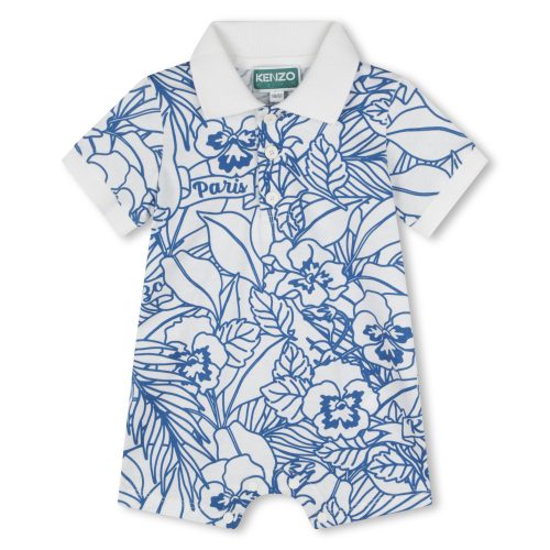 KENZO KIDS Combishort imprimé en coton GARCON 9M Blanc